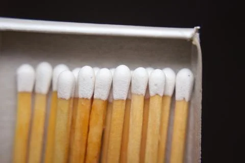 Matches in a box. 库存照片