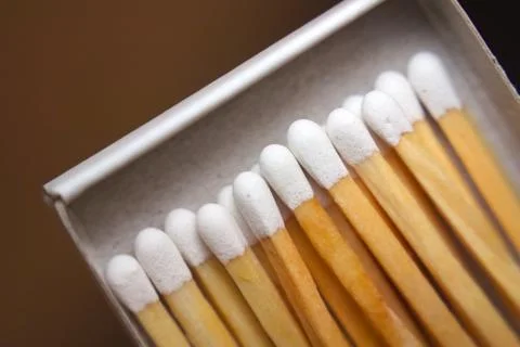 Matches in a box. Foto stock