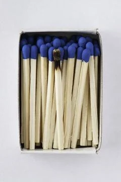 Matches in the box Stock Photos
