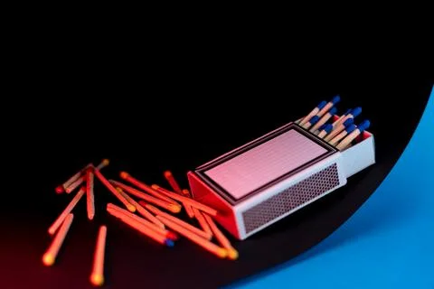 Matches in a box 库存照片