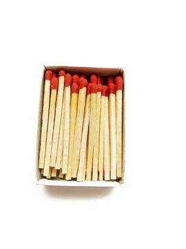 Matches in a box on white background Stock Photos