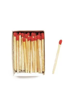 Matches in a box on white background Stock Photos