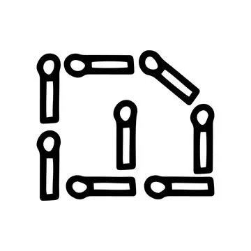 Matches brain teaser line vector doodle simple icon Stockillustratie