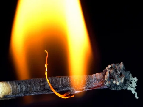 Matches burning wood into ashes. Video stock 80810752