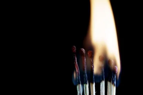 Matches on a dark background Foto stock