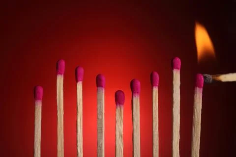 Matches form a graph Stock Photos