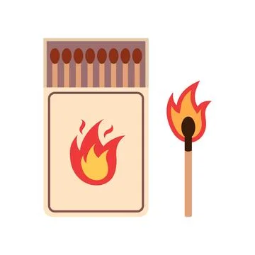 Matches icon in flat style. Matchstick vector illustration on isolated back.. 库存插图