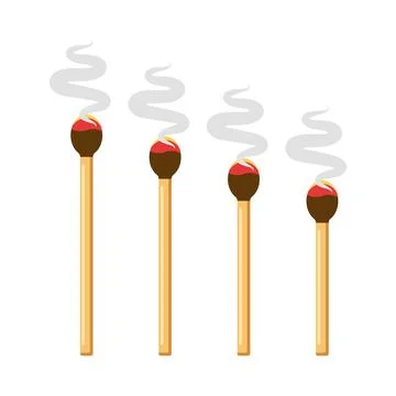 Matches icon set collection in flat style. Matchstick vector illustration o.. 库存插图
