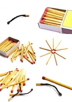 Matches isolated on white background Stock Photos