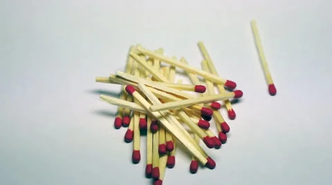 Matches with red heads. Rotation view Stock Footage 44250031