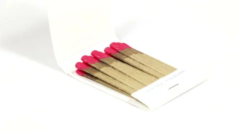 Matches rotating on white background Stock Footage 40387850