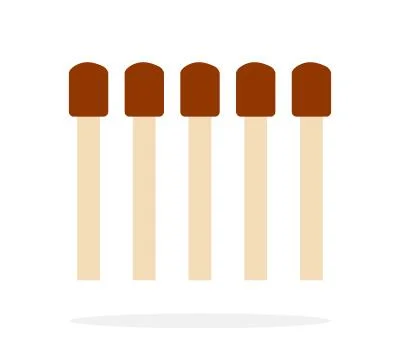 Matches in a row flat isolated Stock Illustration