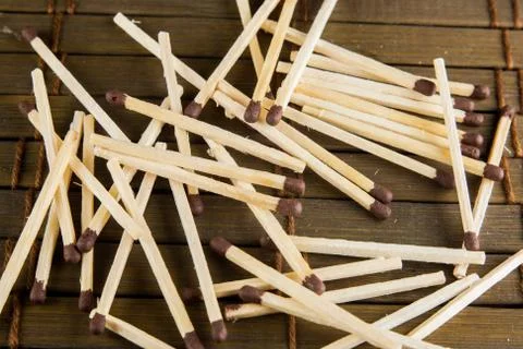 Matches on the table Stock Photos