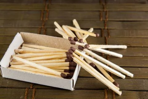 Matches on the table Foto stock