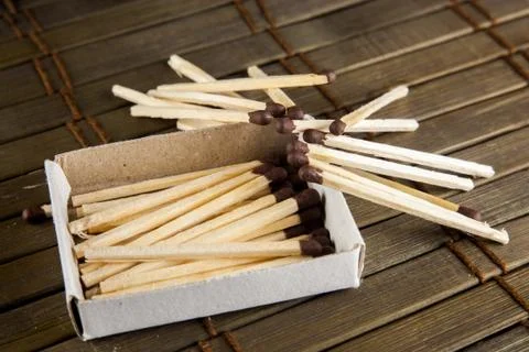 Matches on the table Stock Photos