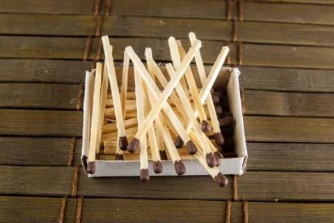 Matches on the table Stock Photos