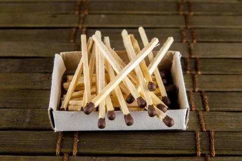 Matches on the table Stock Photos
