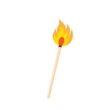 Matches vector, burned match, burning match, rest of the match Stock Illustration