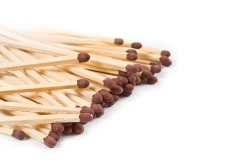 Matches on white background Stock Photos