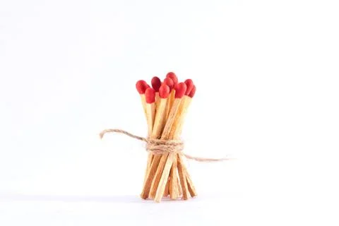 Matches on white background Foto stock