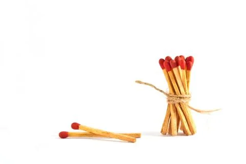Matches on white background Stock Photos