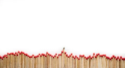 Matches on white Stock Photos