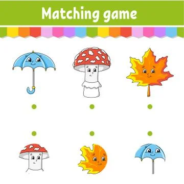Matching game for kids. Education developing worksheet. Draw a line. Activity Stock Illustration
