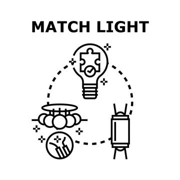 Matching light sources for perfect illumination concept Stock Illustration