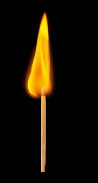 Matchstick on a black background. Stock Photos