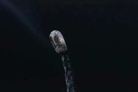 Matchstick on a black background. Soft focus view. Stock Photos