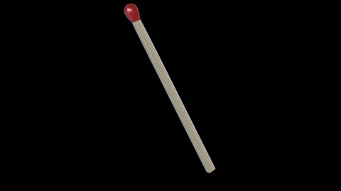 Matchstick with looping rotation on a black background with alpha matte. 库存影片 83939269