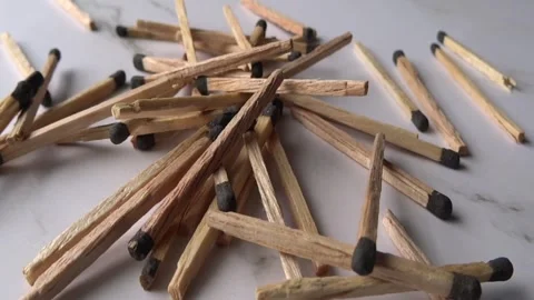 Matchsticks on White Background Stock Footage 240903300