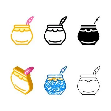 Mate tea color icon vector color multistyle Stock Illustration