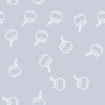 Mate tea line vector seamless pattern black Illustrazione stock