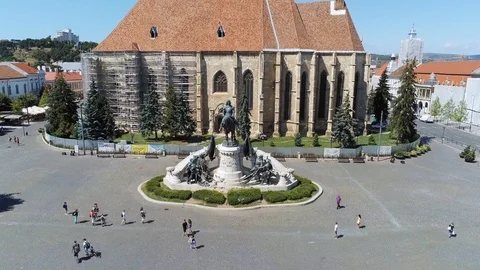 Matei Corvin statue Stock Footage 114668831