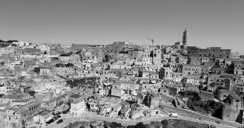 Matera black and white Stock Footage 99505750