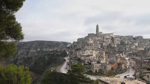 Matera Time lapse landscape churches and stones Video stock 70070065