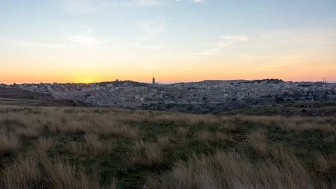 Matera Timelapse sunset Stock Footage 100468038