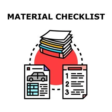 Material checklist concept for document management system Stock Illustration