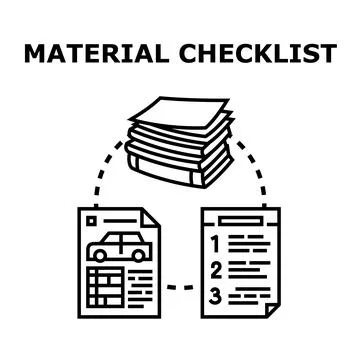 Material checklist concept for document management system Stock Illustration