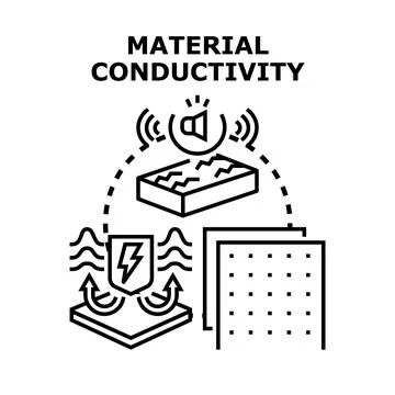 Material conductivity concept for insulation and protection Stock Illustration