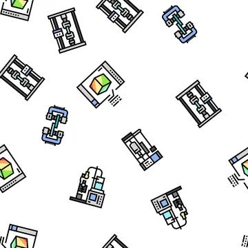 Material construction engineer vector seamless pattern Stock Illustration