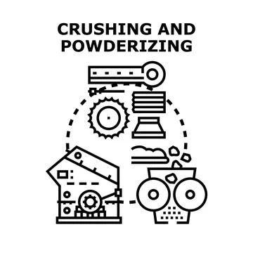 Material crushing and powderizing process vector concept illustration イラスト素材