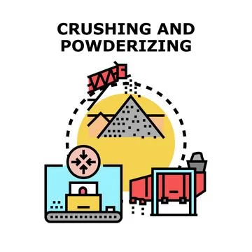 Material crushing and powderizing process vector illustration concept Stock Illustration