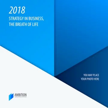 Material design of blue colourful abstract vector elements for graphic template. Stock Illustration