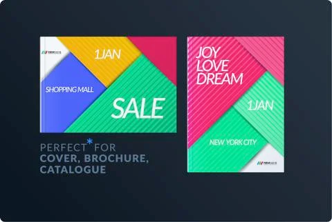 Material design of brochure set, abstract annual report, horizontal cover Illustrazione stock