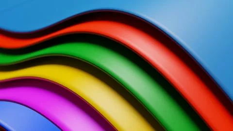 Material Design in Colorful Layers, 3D Render Stock Illustration