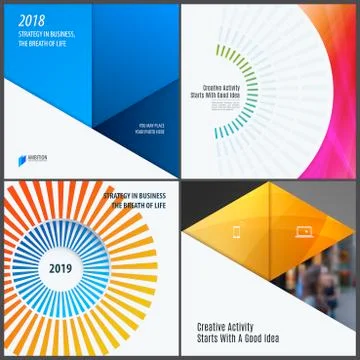 Material design of colourful abstract vector elements for graphic template. Stock Illustration