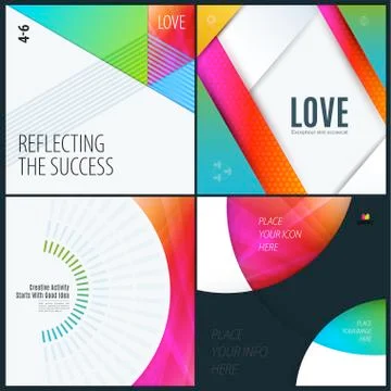 Material design of colourful abstract vector elements for graphic template. Stock Illustration