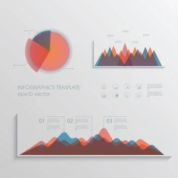 Material design pie chart and graphs vector collection. Set of business icons Stock Illustration